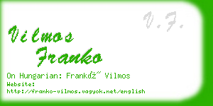 vilmos franko business card